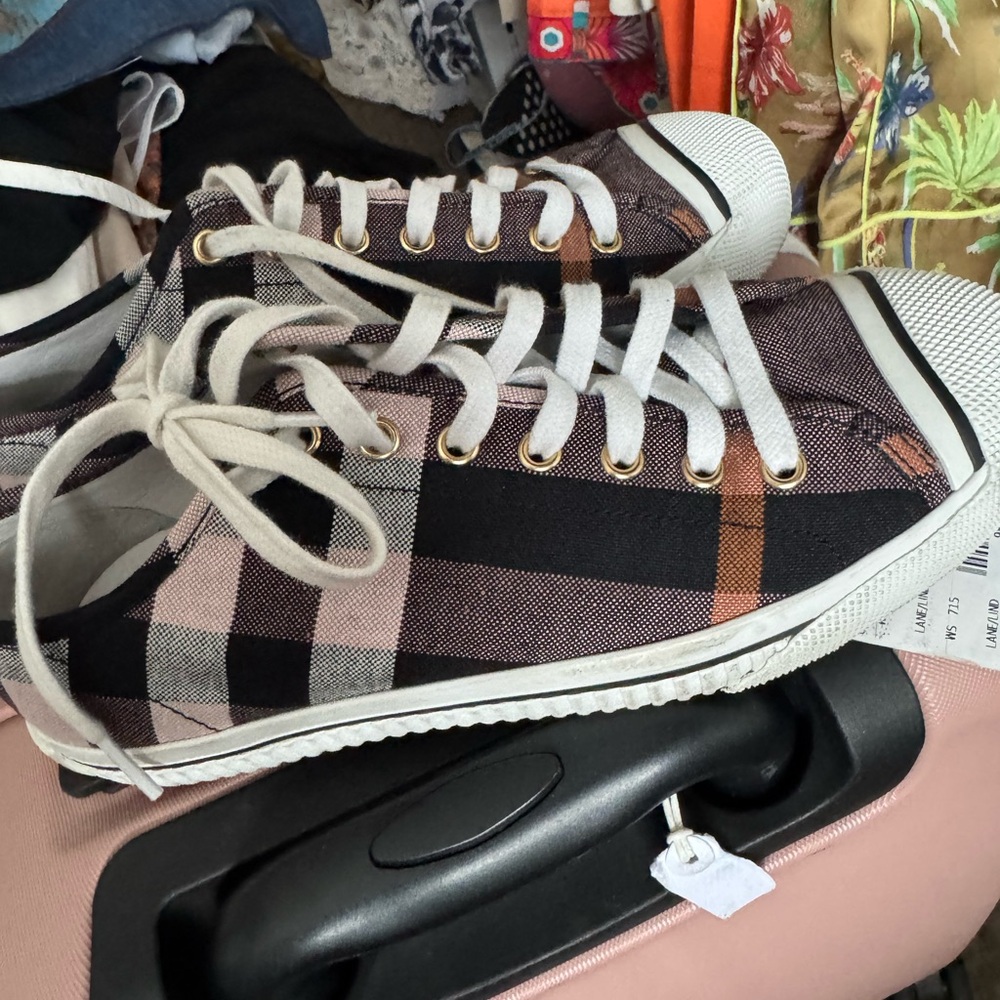 Plaid Canvas Sneakers with White Laces